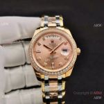 Copy Rolex DayDate Special Edition Men Watch Two Tone Rose Gold Diamond
